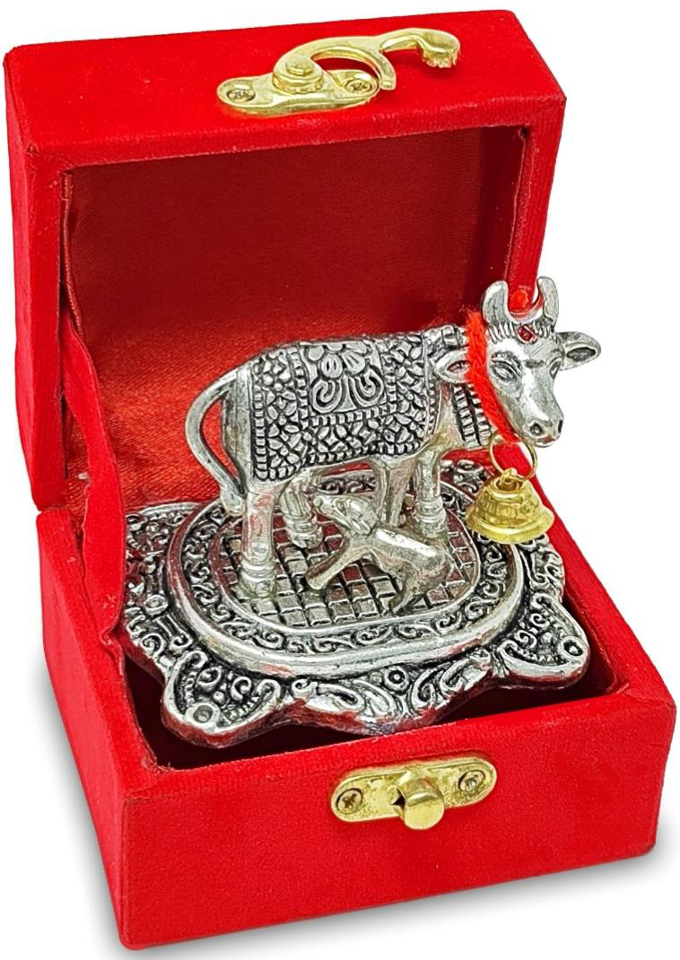 Silver Cow & Calf Miniature (Size: 4 inch of base)